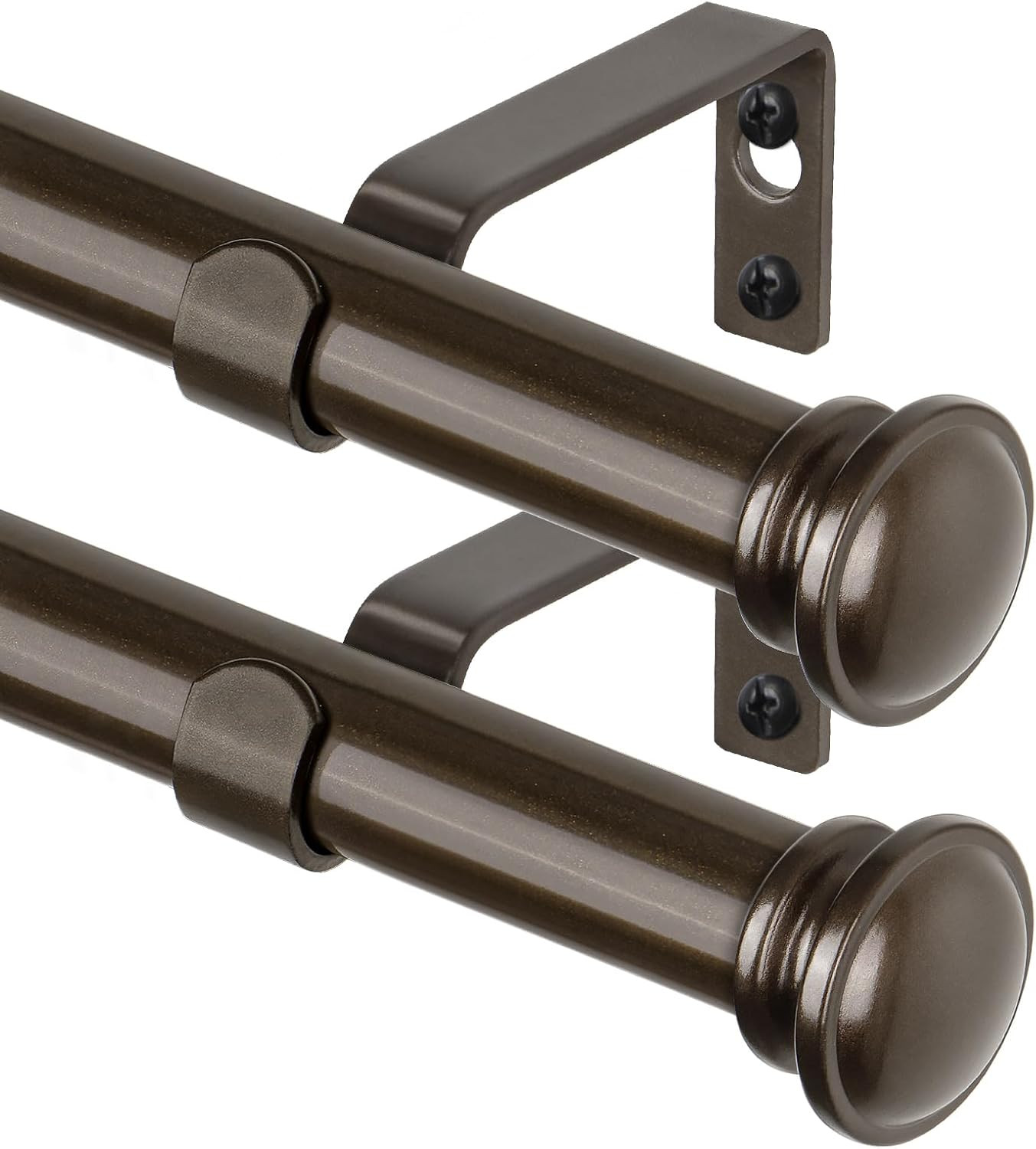 Curtain Rod 32 to 58 Inch(2.6-4.8Ft), Telescoping Splicing 3/4 Drapery Rods for