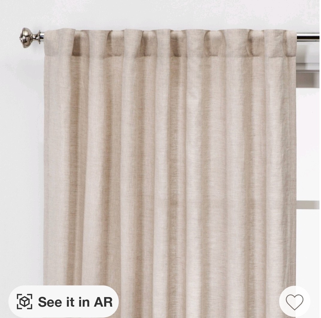 ✨️ Threshold Natural Linen Single Khaki Light Filtering Curtain Panel 54″ x 95″