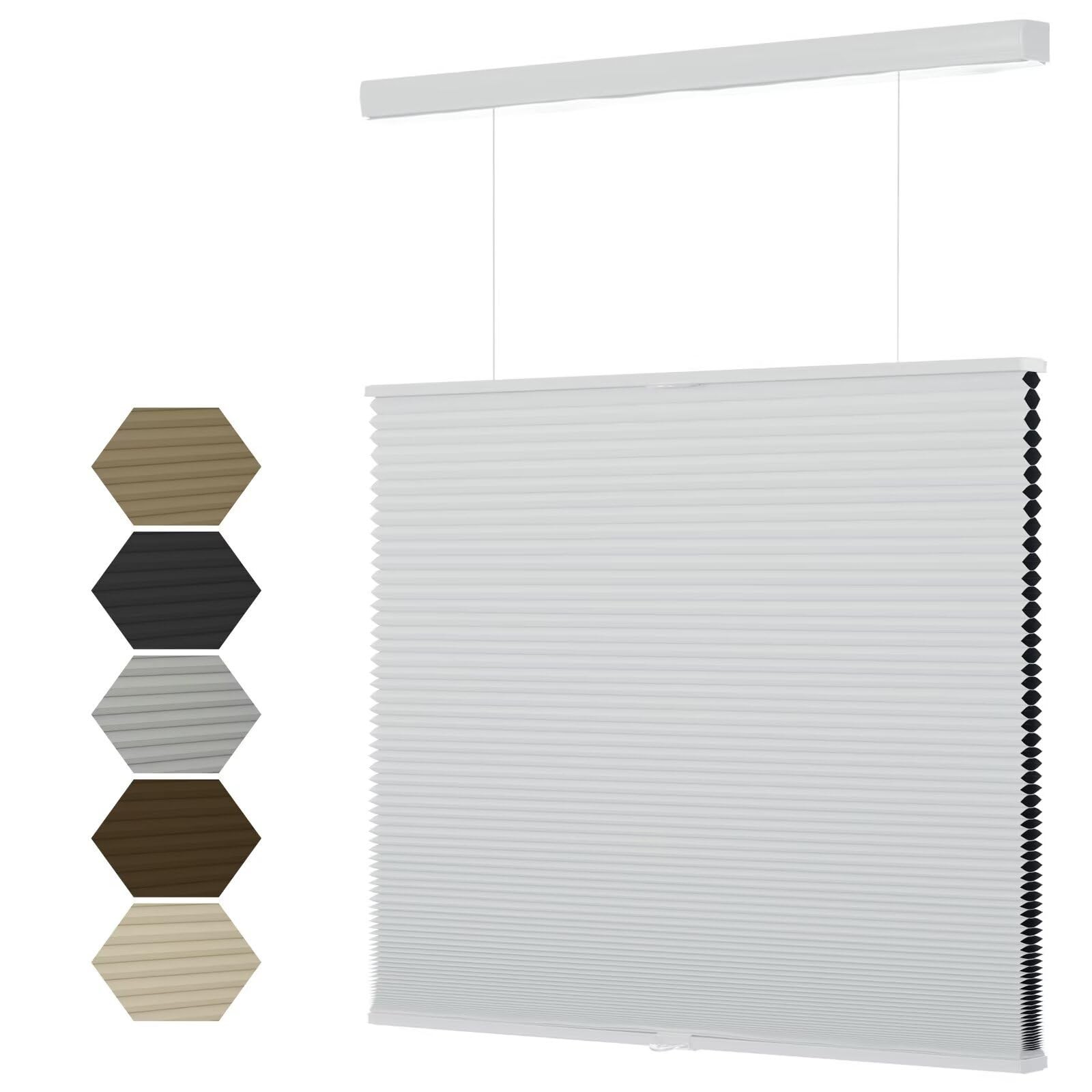 Top Down Bottom Up（TDBU） Cellular Shades, 1.5 inch Cordless Blackout Honeycom…