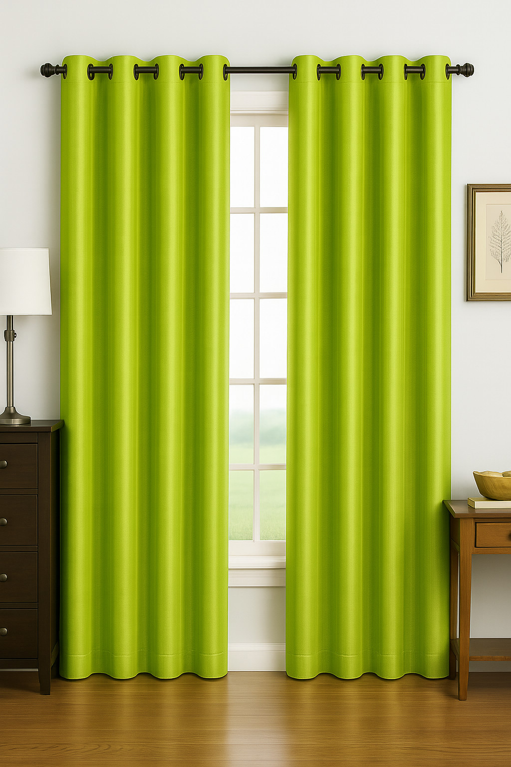 Luxury Glow Faux Silk Curtain Panel-1 Panel, 8 Grommets,Elegant & Light Blocking