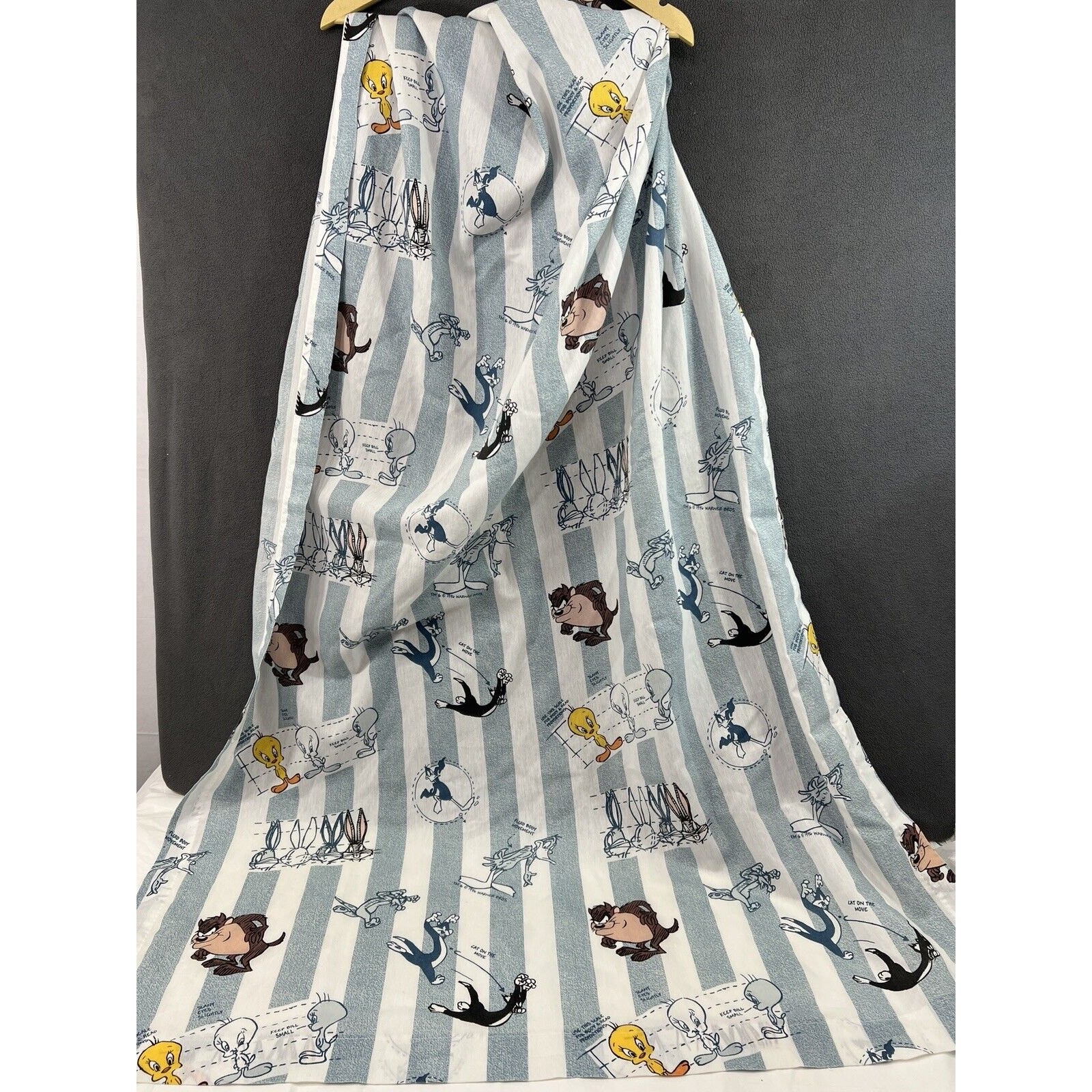 Vintage 1996 Looney Toons Curtain Panel Tweety Bugs Bunny Taz Sylvester 42 X 64