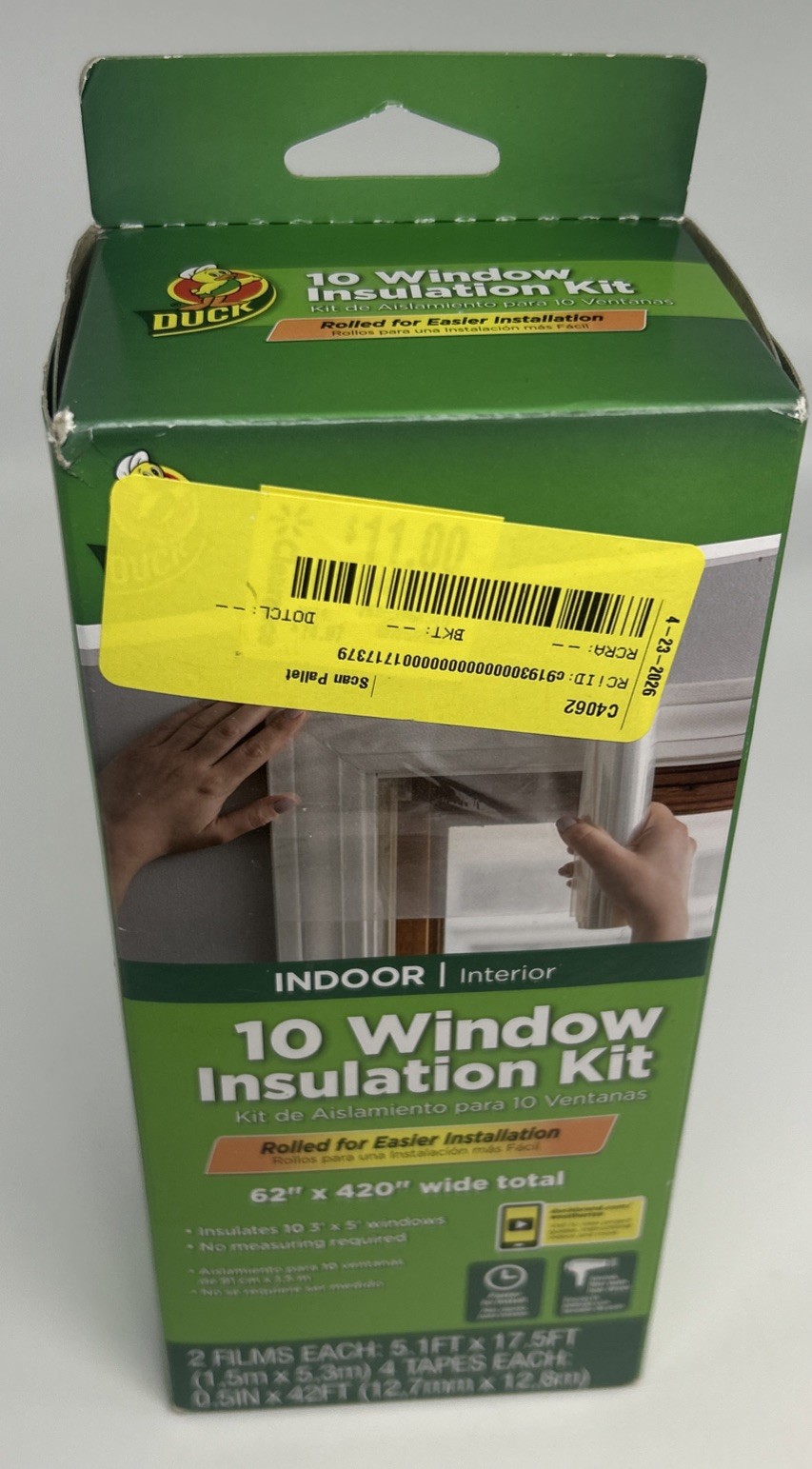 2 Box Lot – Duck Brand Indoor 62 inch x 420 inch 10 Window Insulation Kit
