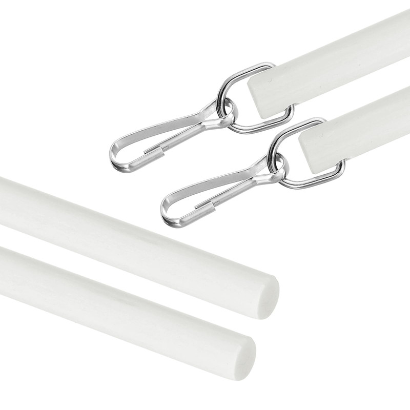 Uxcell 4Pcs 17 Acrylic Drapery Wand Invisible Curtain Pull Rod Hook Universal
