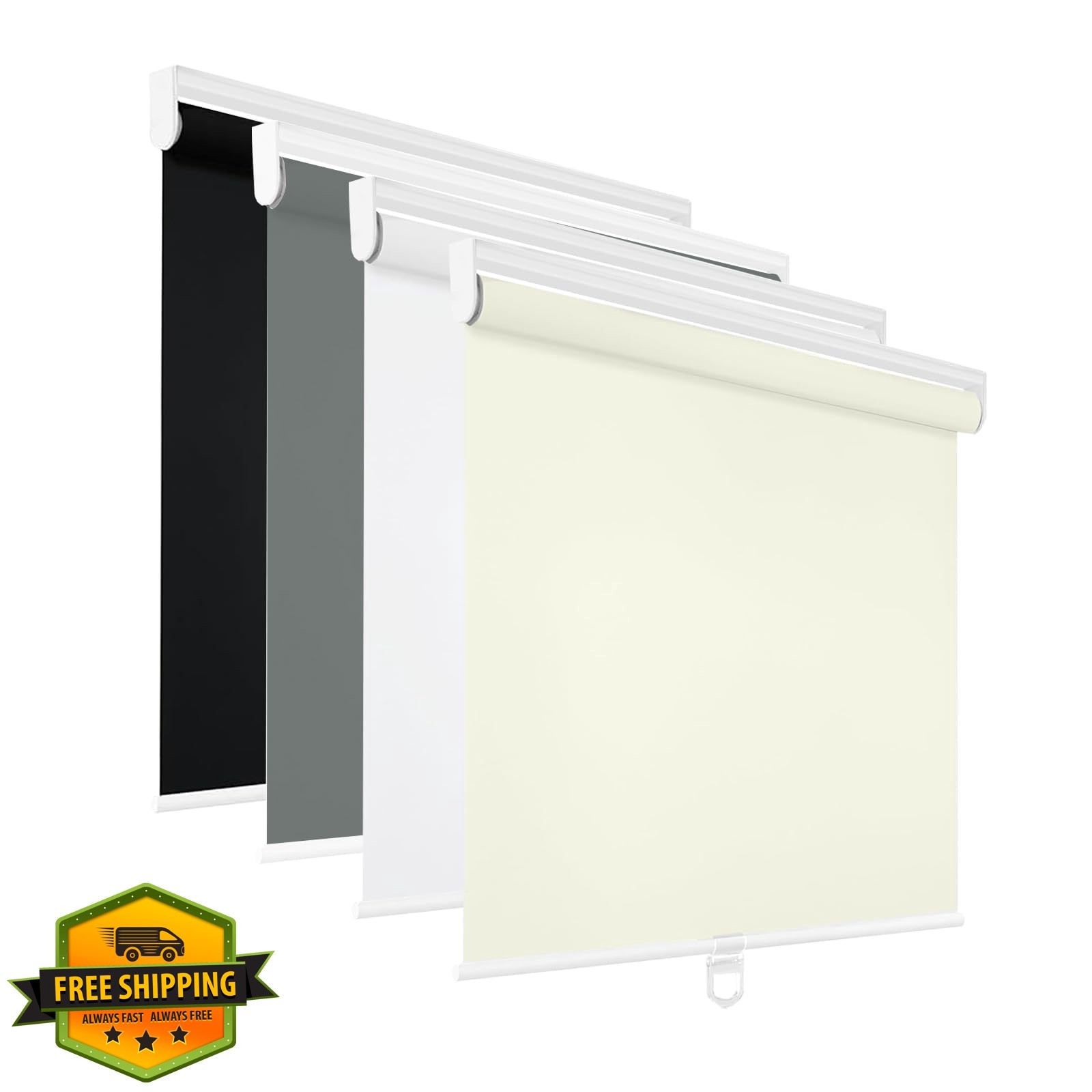 Changshade Blackout Roller Shades Beige 49.5″x72″