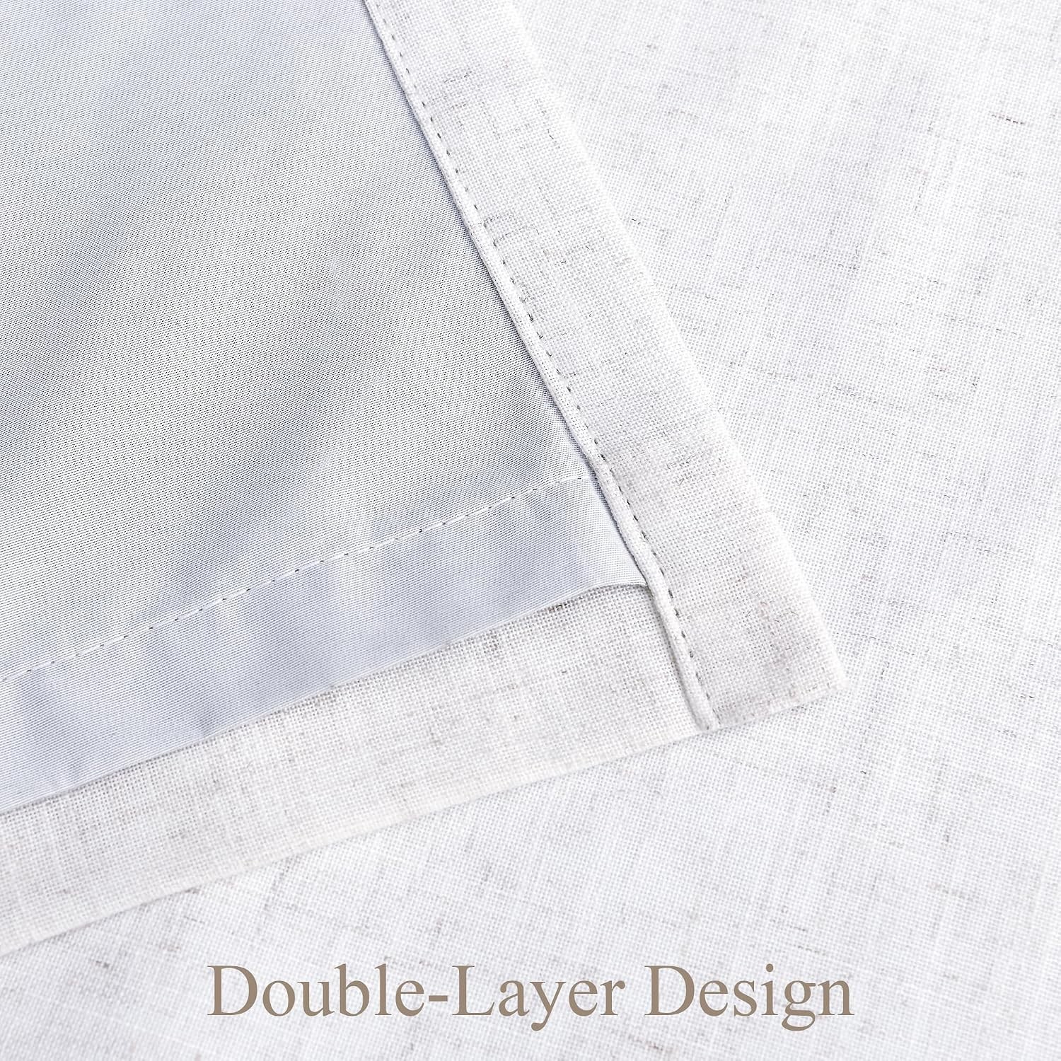 17ft 100% Blackout Curtains Pinch Pleated Double Layer Beige White Black Out