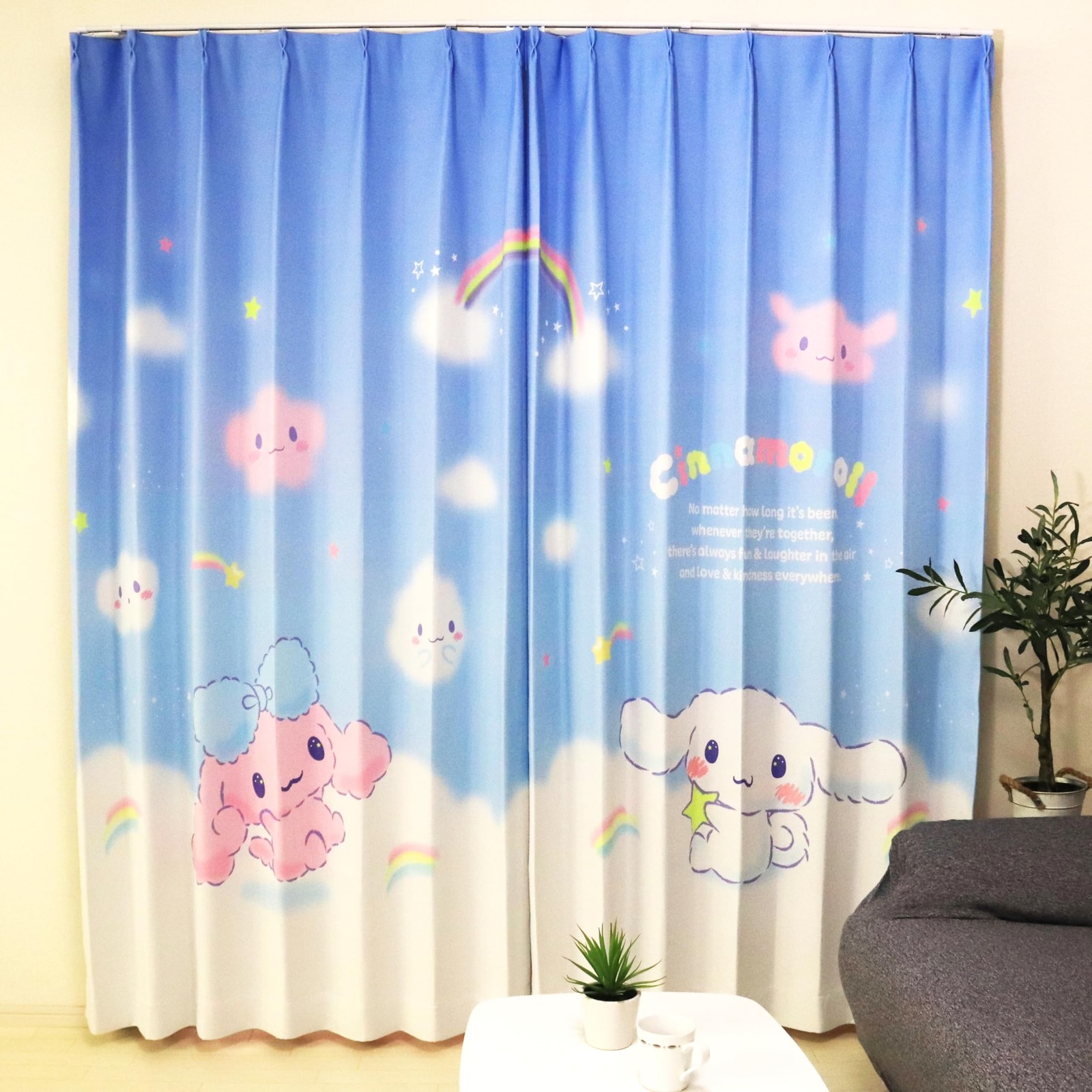 MORIPiLO Sanrio Cinnamoroll Blackout Curtains, 100x200cm, Set of 2