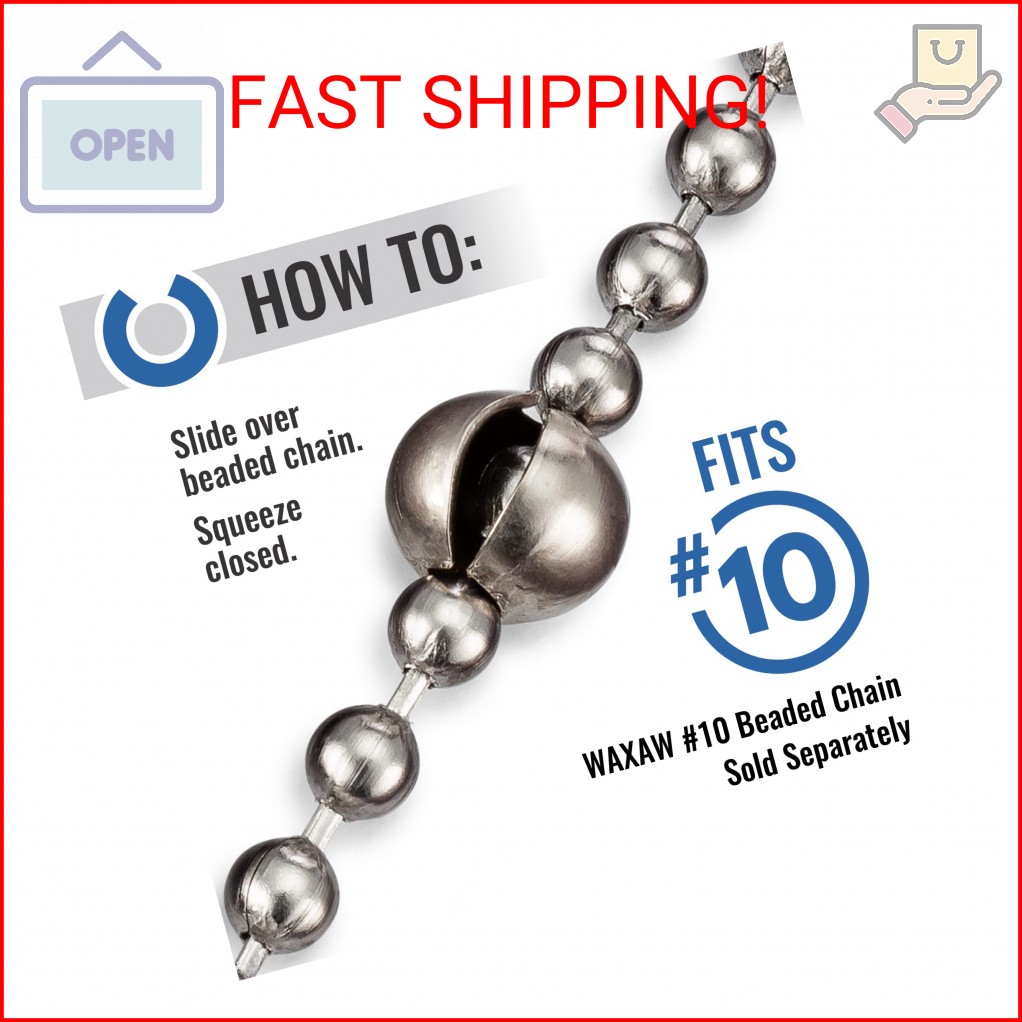 Bead Chain Stop10.0mm (12 Pack) Extra Large for #10 Beaded Ball Chain USA Made b