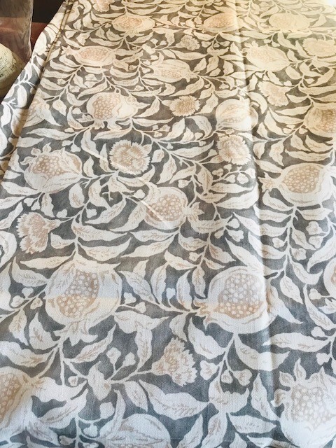Annandale Pomegranate Floral Drapes Set 2 Taupe 55x 96 Lined Pair Rare 🦩