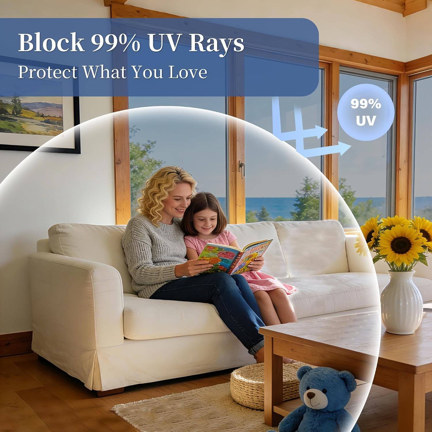 Static Cling Daytime Mirror Tint for Home Blocks Heat Silver 17.5″ x 78.7”