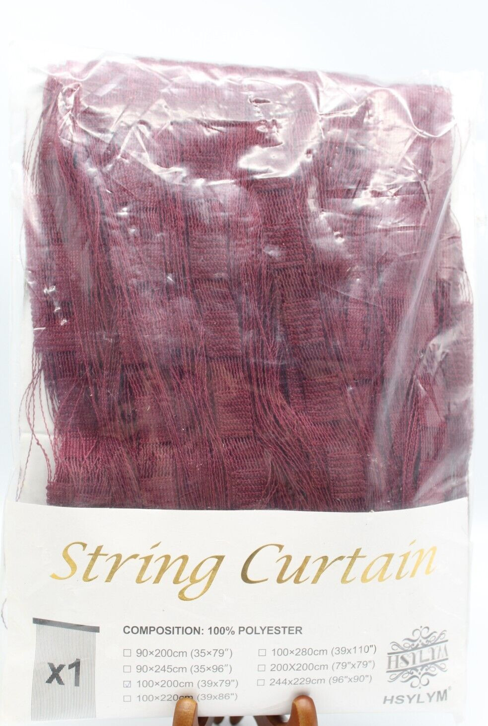 Hsylym Burgundy Jacquard String Curtain Door Divider Panel Fringe deco 100x200cm