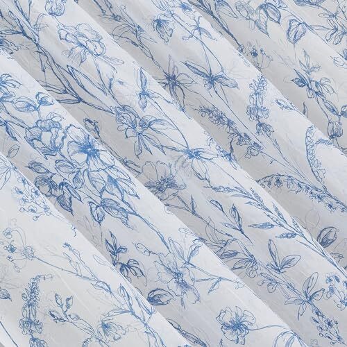 Ambree Vintage Floral Sheer Rod Pocket Curtain Panel, 51″ x 84″, Chinoiserie