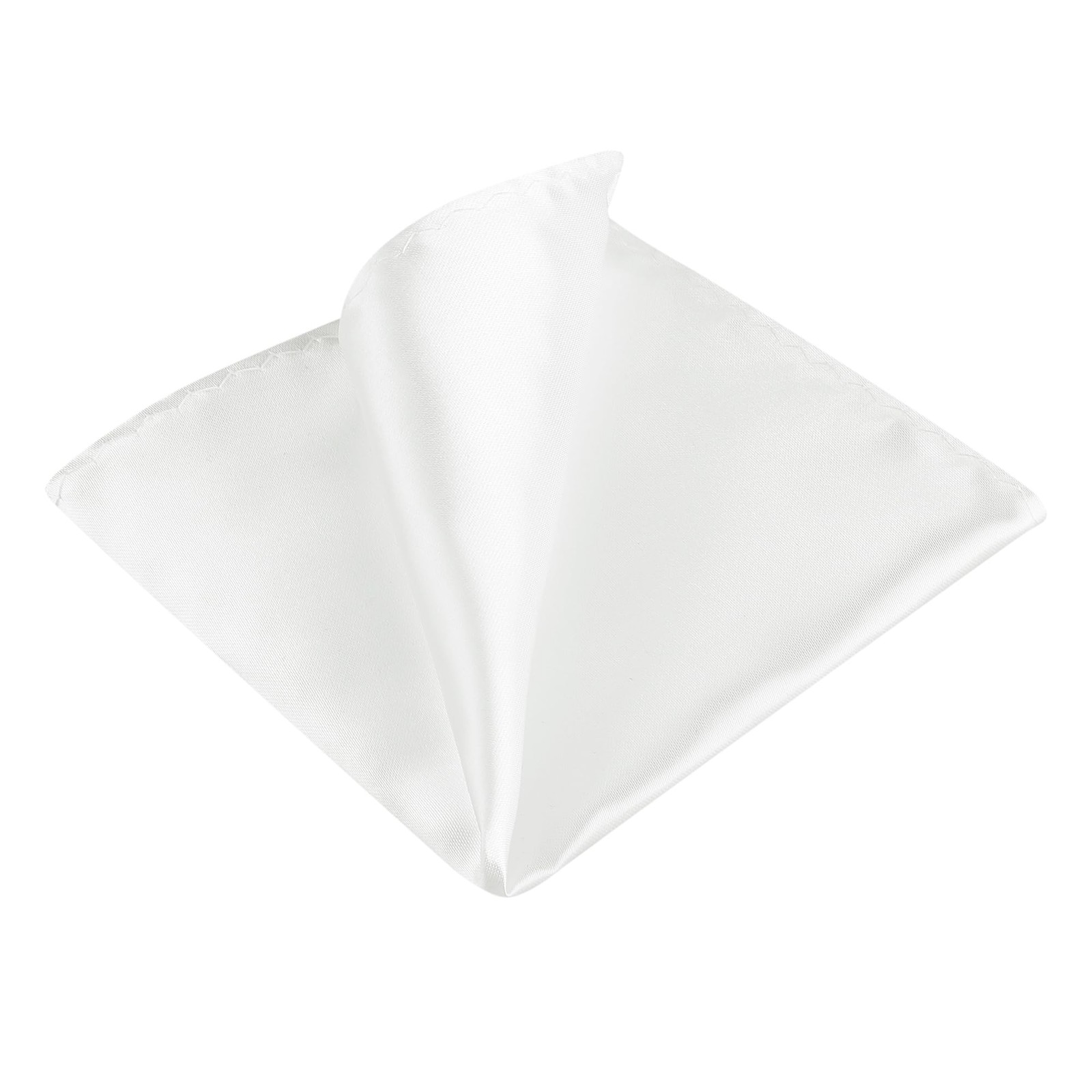 Allegra K Men’s Pocket Squares Handkerchiefs Solid Color for One Size, White