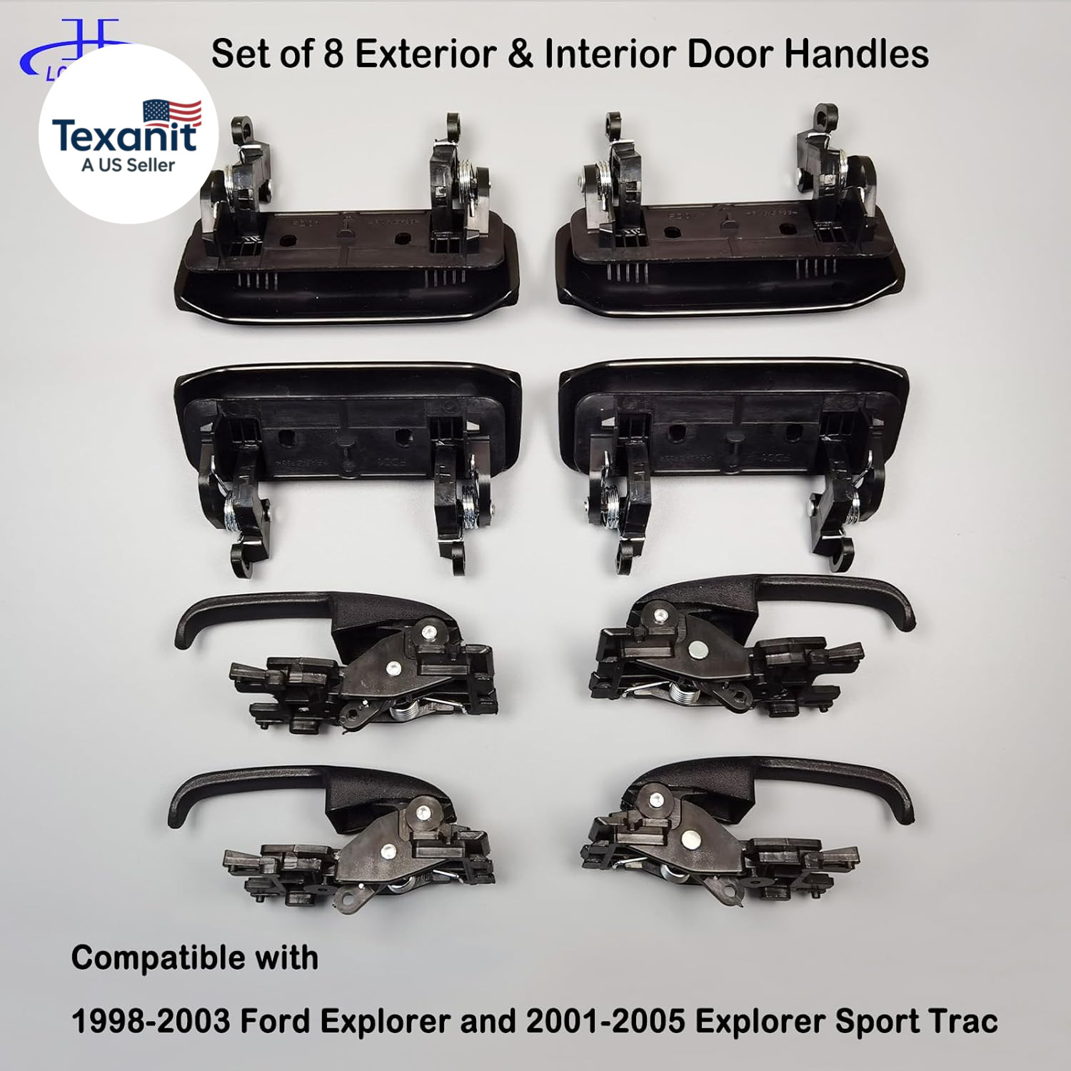 Set of 8 Exterior & Interior Door Handles for 1998-2003 Ford Explorer, 2001-2005