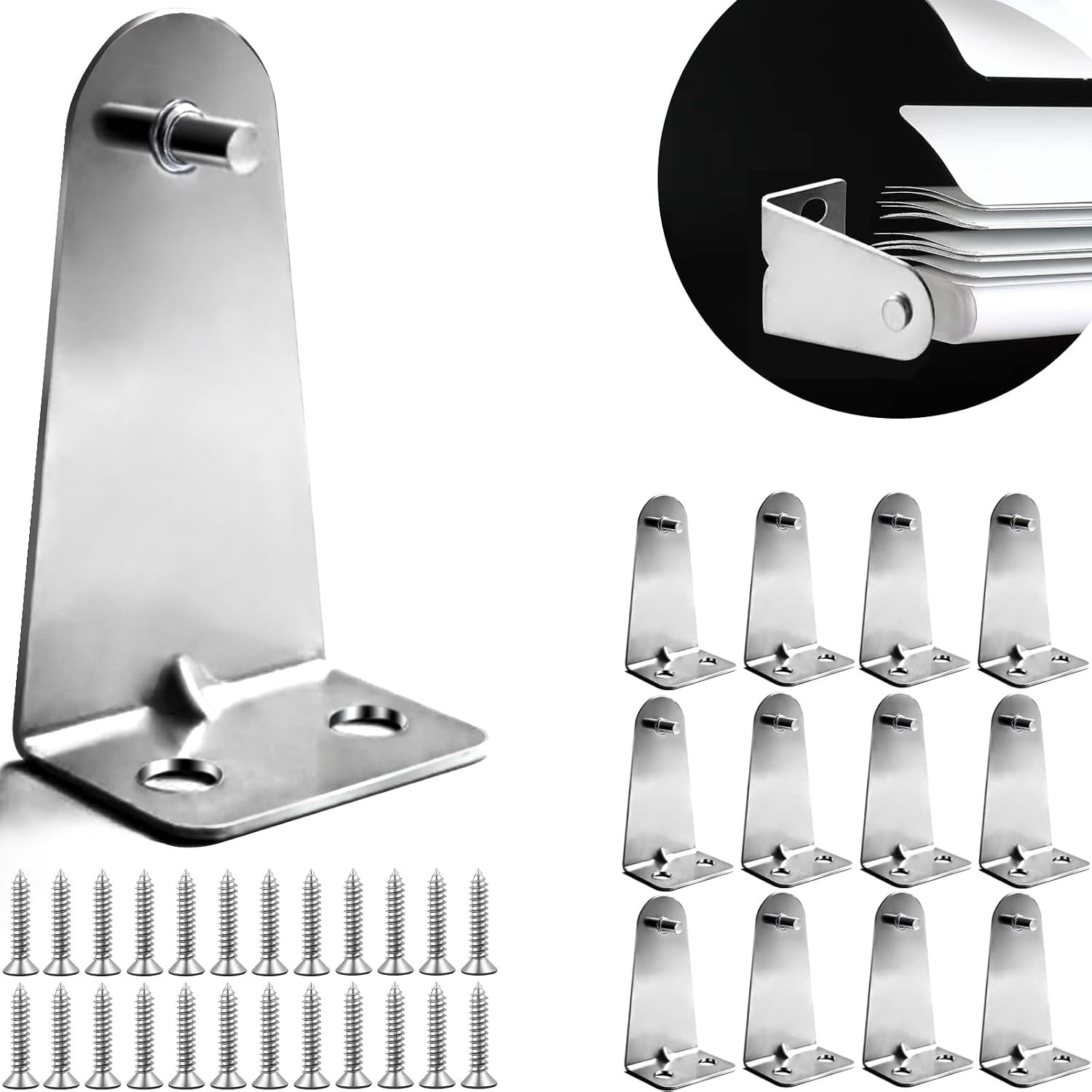 12Pcs Metal Blinds Hold down Brackets, Silver Door Blinds Bottom Bracket, Blind