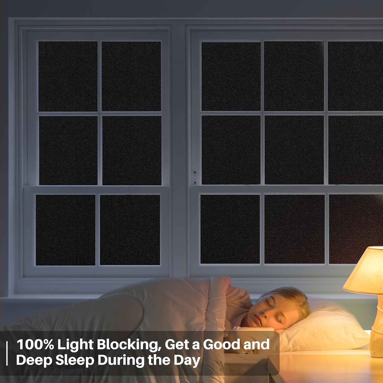 Frosted Blackout Window Privacy Film, 17.5 x 78.7 Inches – Total Light Blocking
