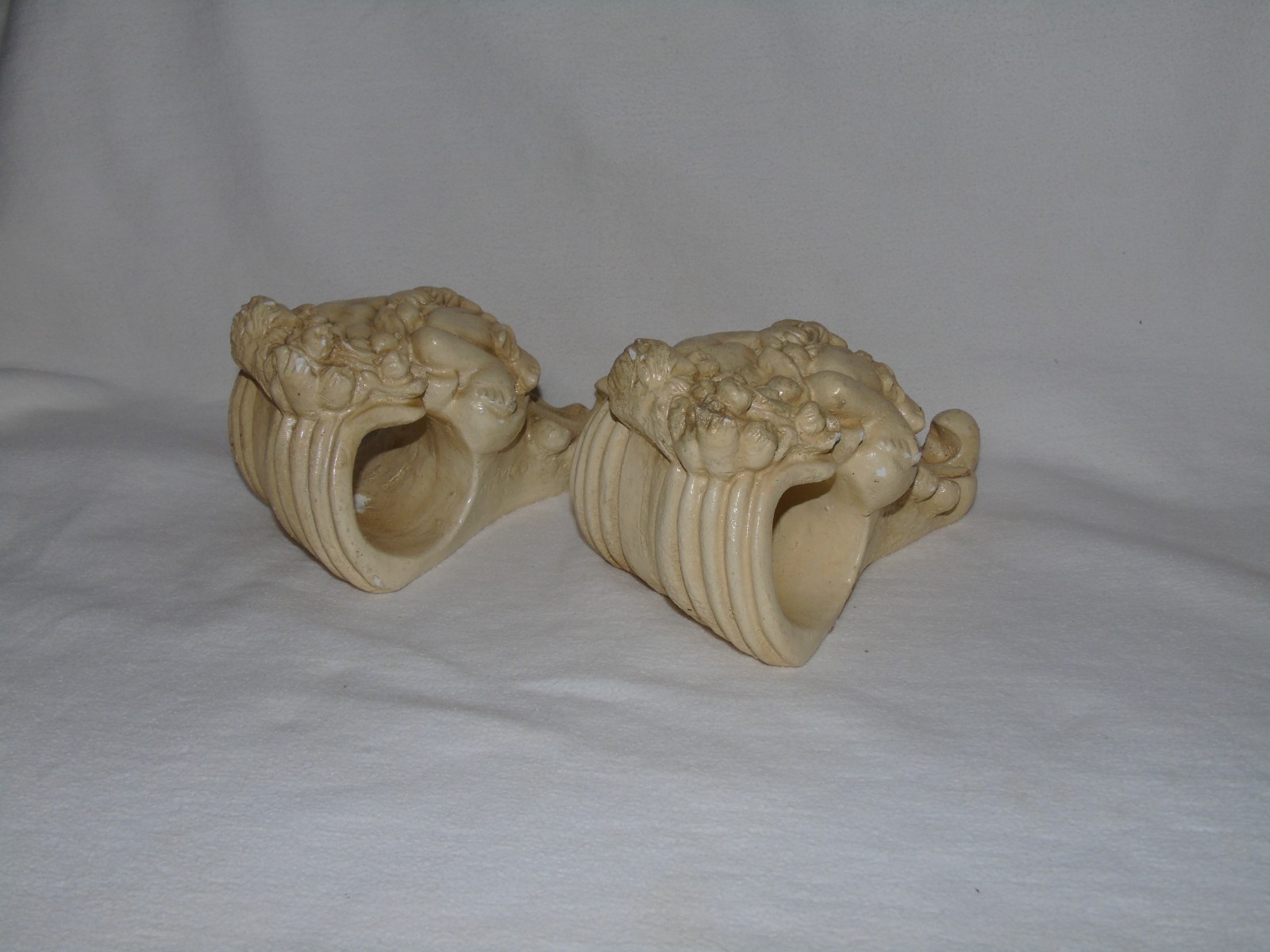 2 Shabby Chic Cherub Curtain Rod Holders/Supports Mexico Vintage