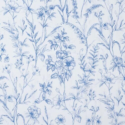 Ambree Vintage Floral Sheer Rod Pocket Curtain Panel, 51″ x 84″, Chinoiserie