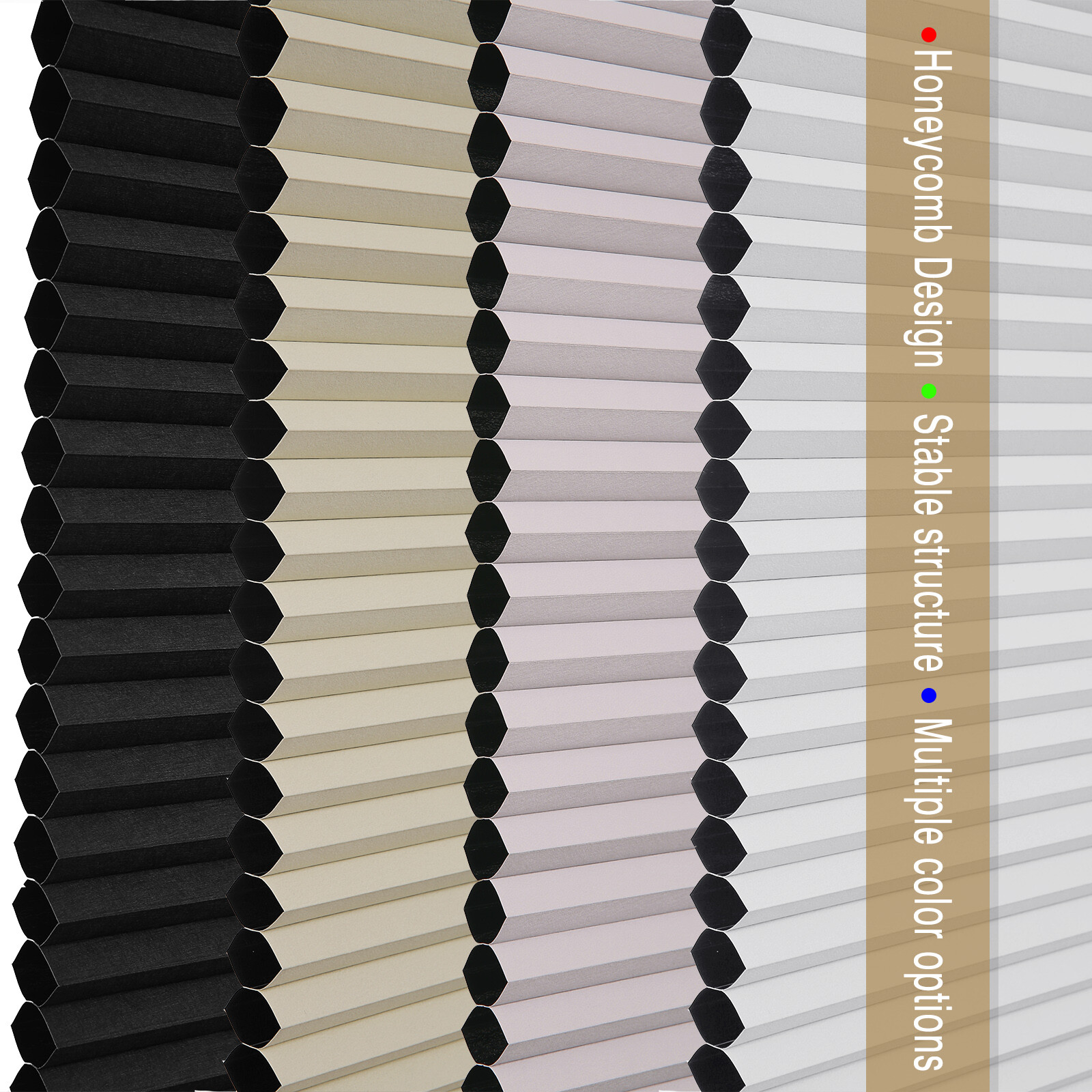 CUSTOM CUT Blackout Cordless Honeycomb Blinds Top Down Bottom Up Cellular Shades