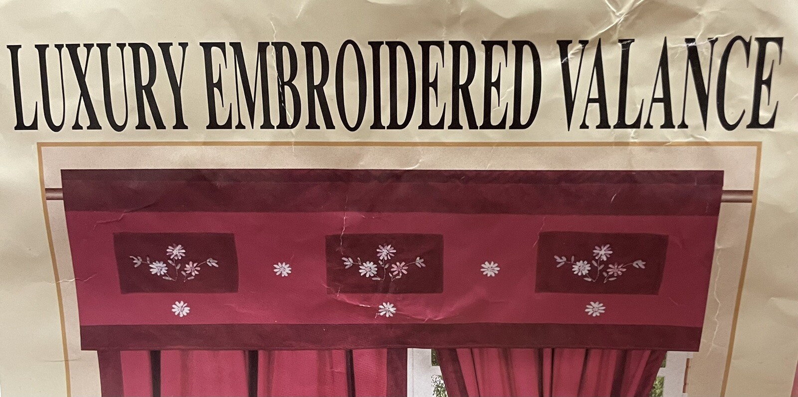 NEW Window Door Curtain Valence Cover 100% Cotton Velvet Embroidered Florals