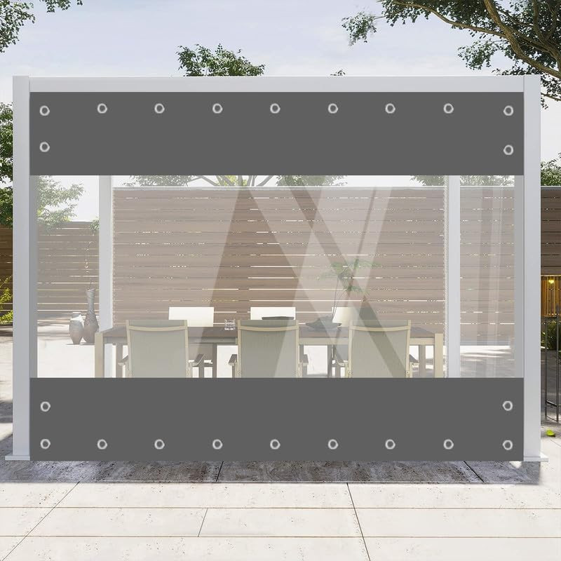 Heavy-Duty Clear Vinyl Patio Enclosure Curtains, Waterproof & UV Resistant