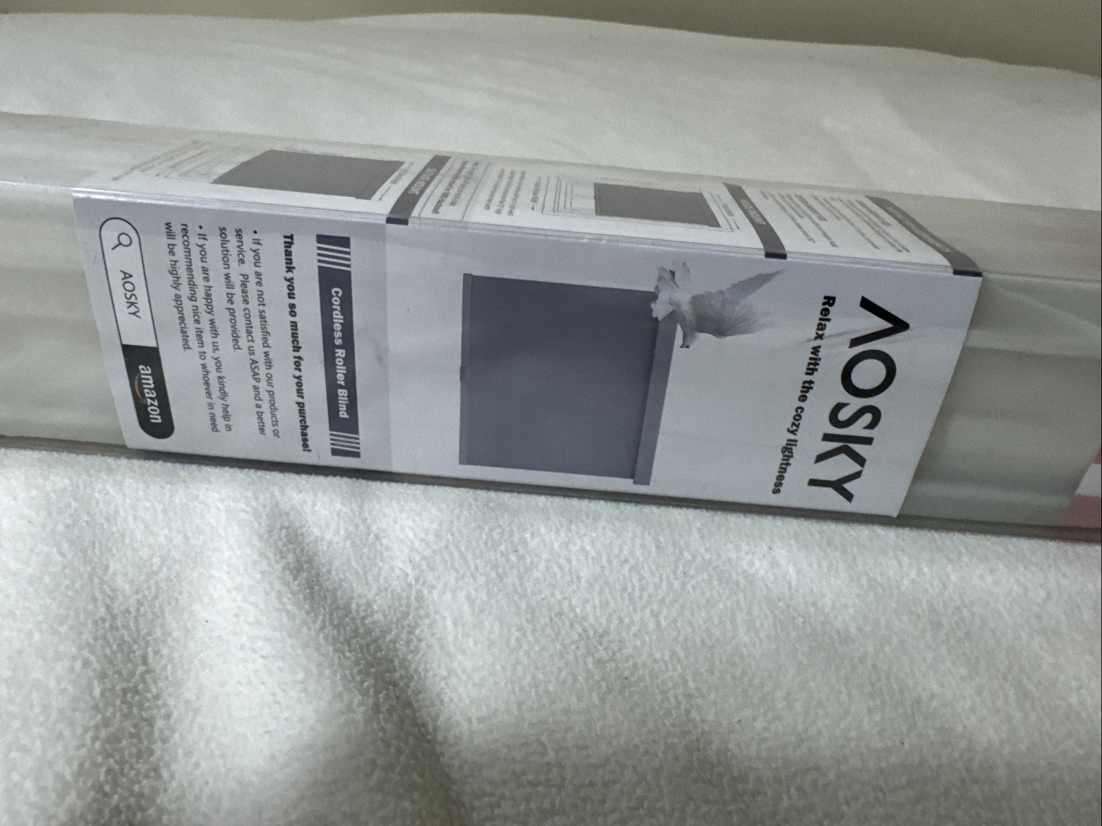 AOSKY Blackout Roller Shades Cordless Blinds for Windows 30″ W x 72″ H Grey