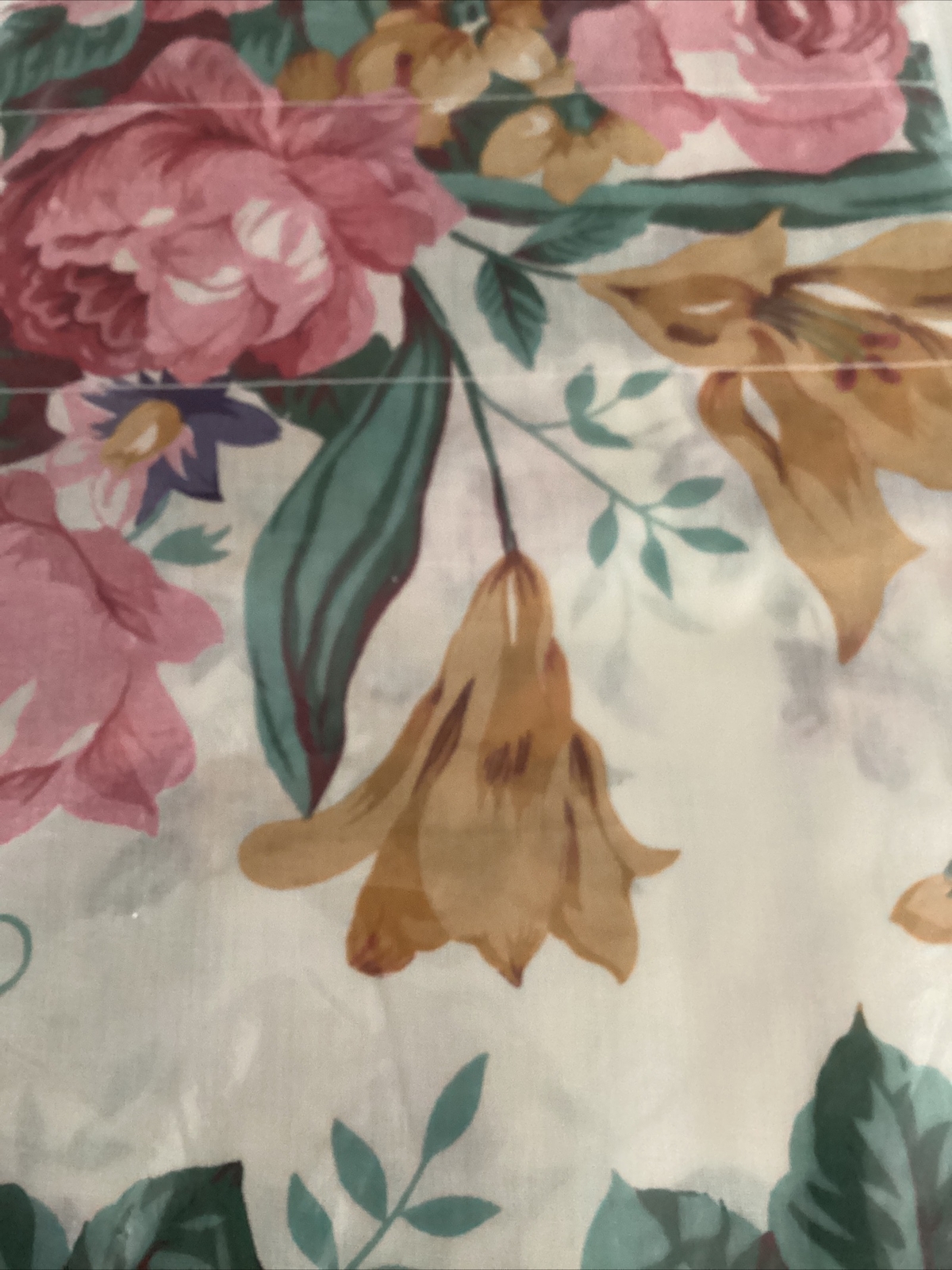 Two (2) Floral Balloon Valances 60” x 15” Tip Tops by Jean Roberts