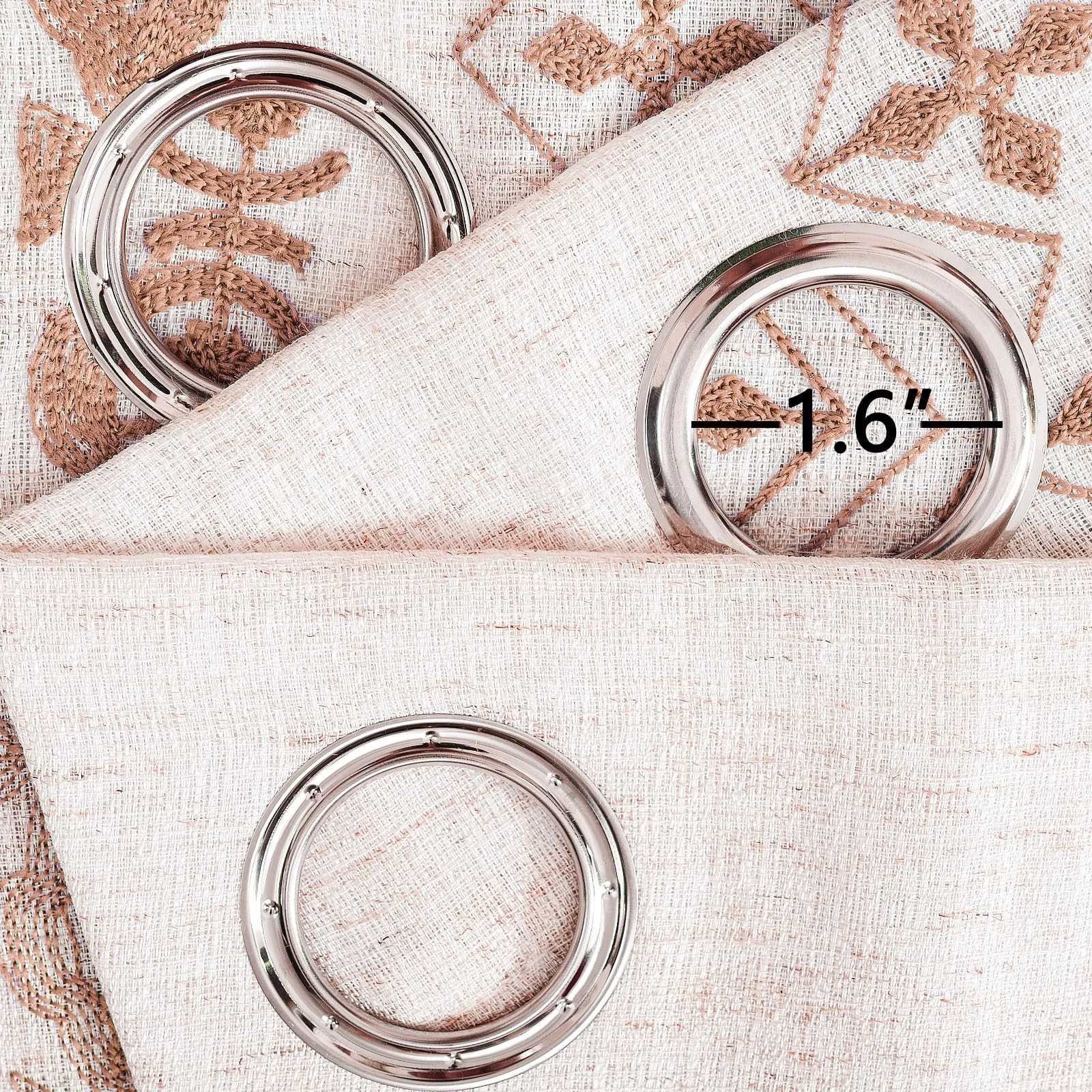 Chorowl Beige Linen Curtains 96″ Long 2 Panels 52×96″ Taupe on Cream Striped