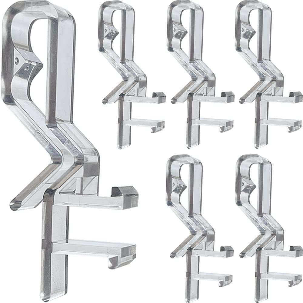 Hidden Channel Valance Clips 1-7/8 Clear 10pcs for Faux & Real Wood Blinds