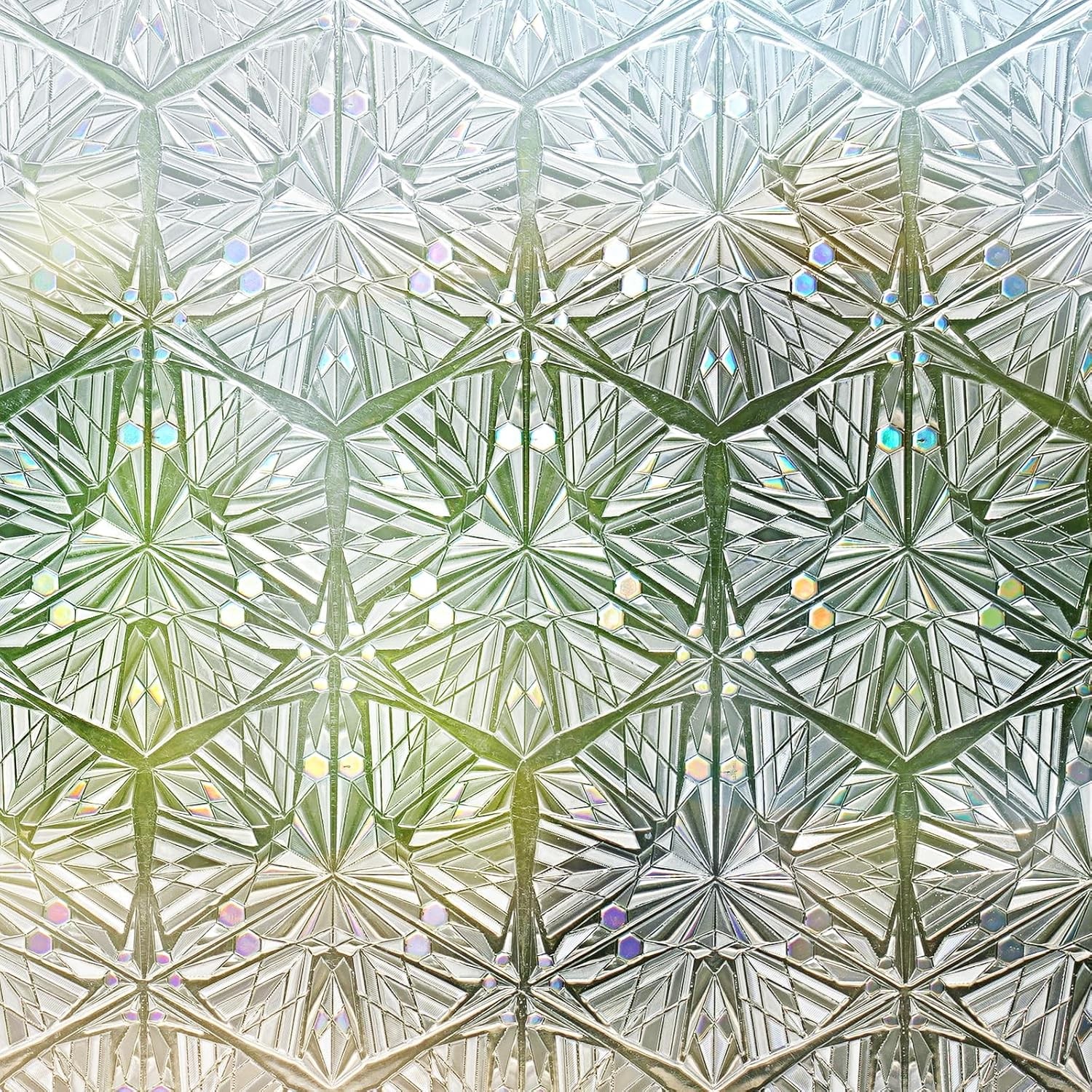 Window Privacy Film Stained Glass Window Film, Decorative 17.5 x 78.7 Inches
