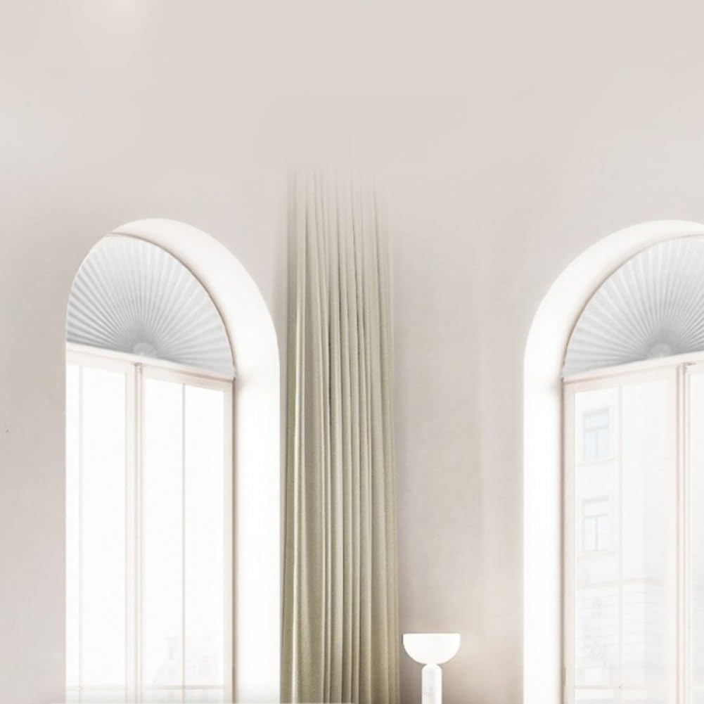 Arch Small Window Shade Curtains Half Circle Moon Pleated Blinds Semi Circle …
