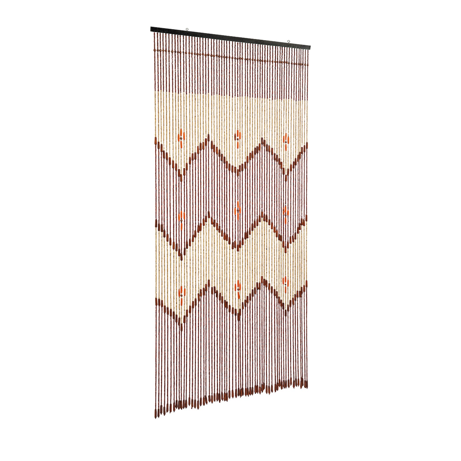 90*194cm 60 Strands Retro Wooden Bead Curtain For Living Room, Bedroom, Doorway