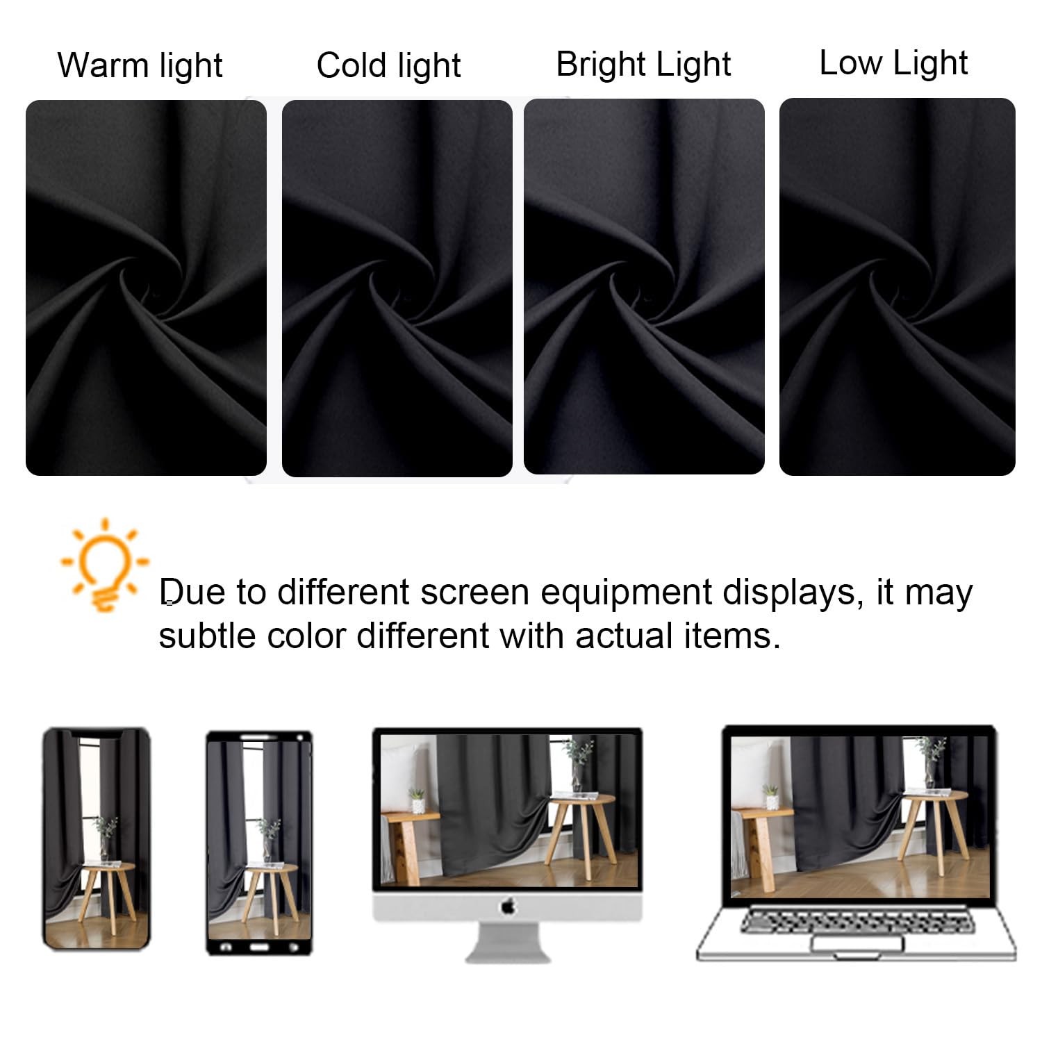 24 Inch Long Tier Curtains for Small Window, 30″W x 24″L (Pack of 2) Blac