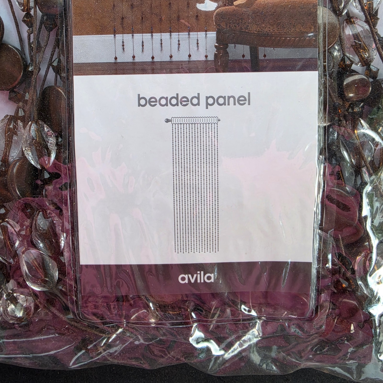 JCPenney Home Collection 42″ x 84″ Brown Multi Beaded Panel Rod Pocket – Avila
