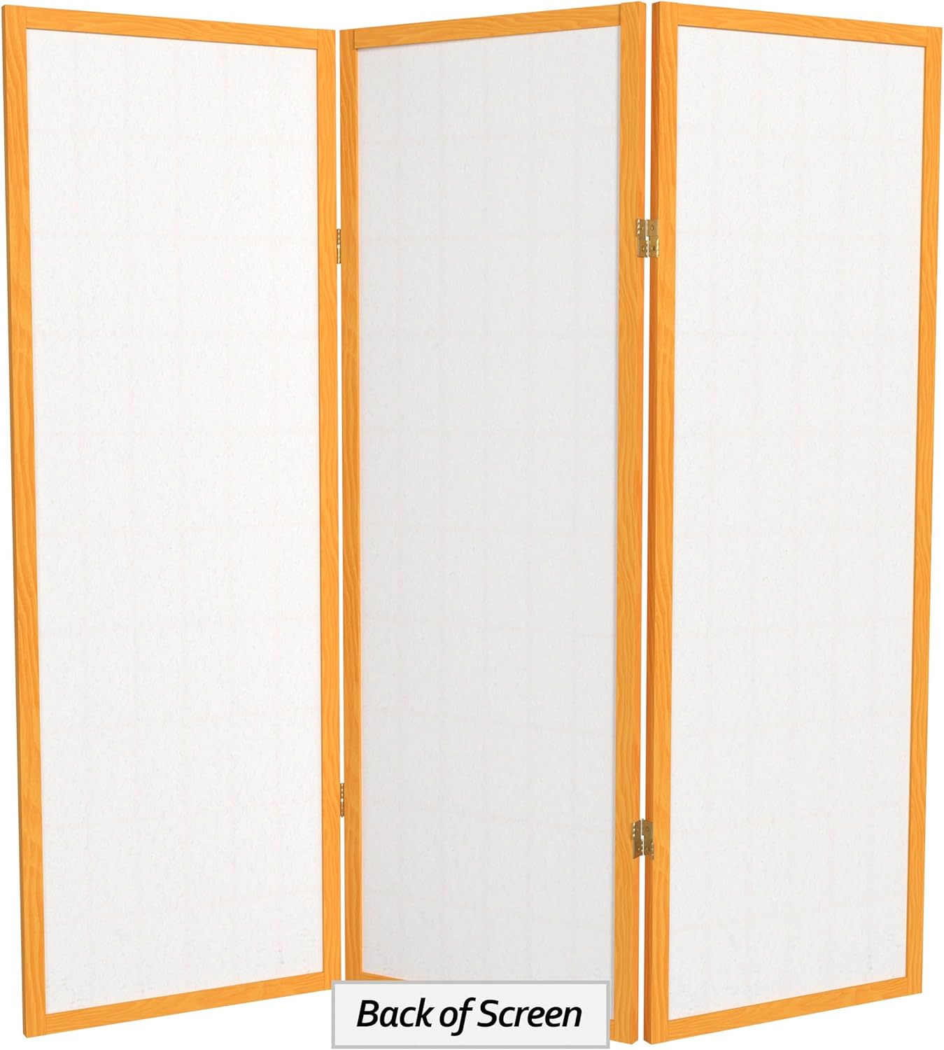 4 Ft Honey Shoji Screen – 3 Panel Short Window Pane Divider