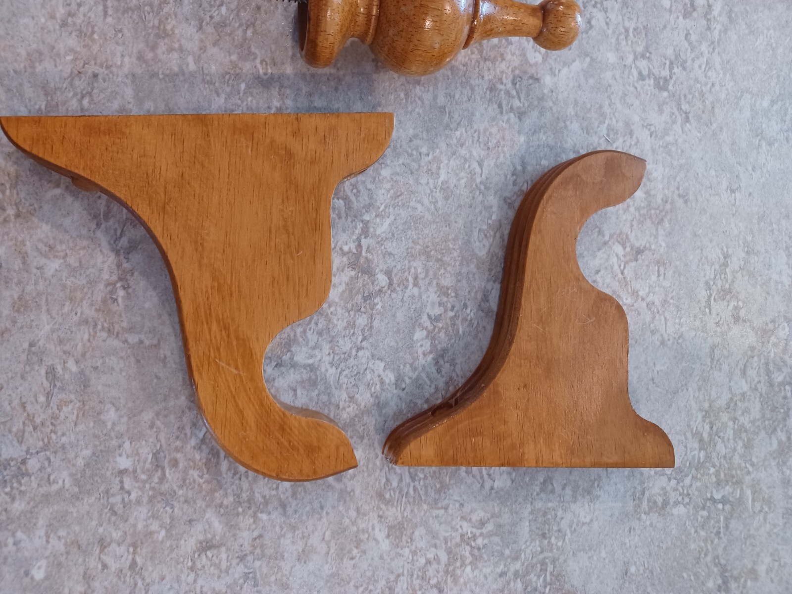 Wood Curtain Rod Finial Screw on Curtain Rod End Caps Pack of 2 Wood Color