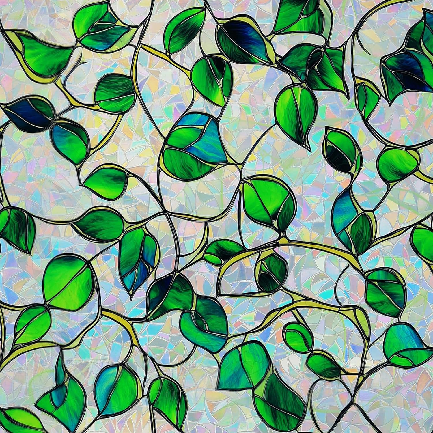Window Privacy Film Stained Glass Decorative Static Clings Rainbow Window Tin…