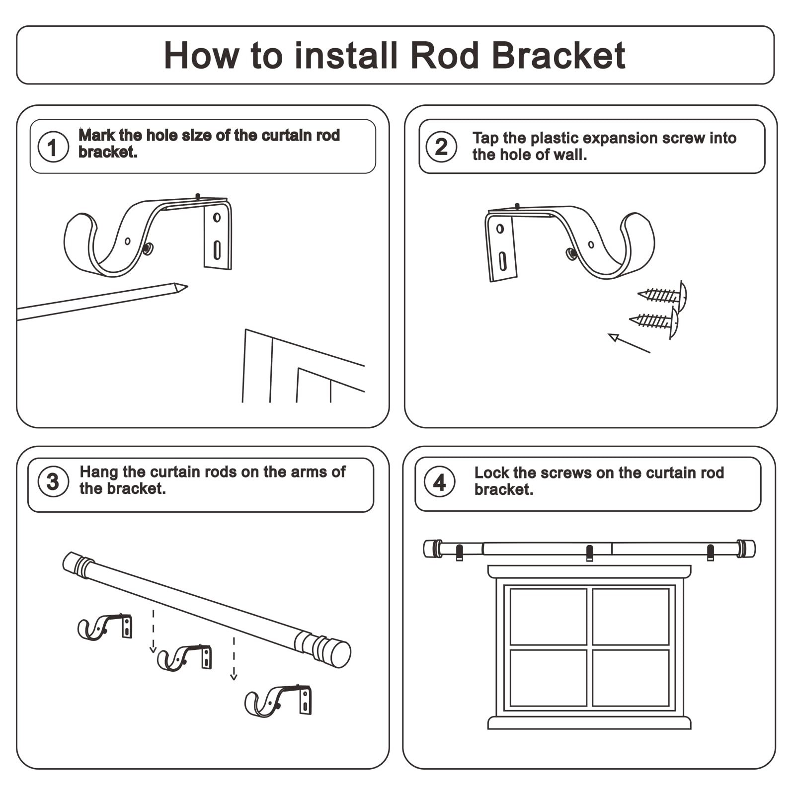 Curtain Rods for Windows 16 to 144 Inches Adjustable Length 1 Inch Diameter Wind
