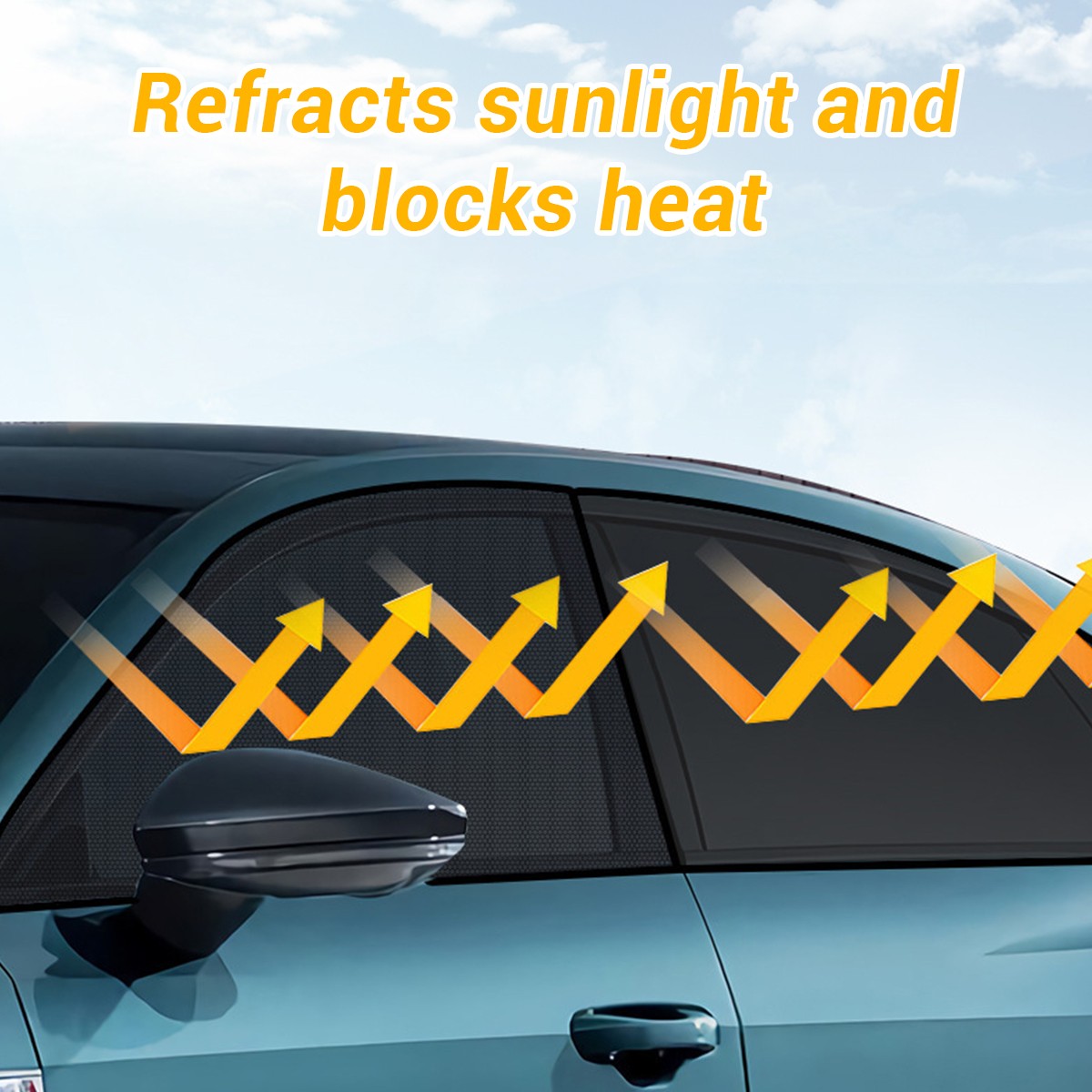 2PCS Car Rear Window Sun Shade Mosquito Net UV Protection Breathable for Sedan