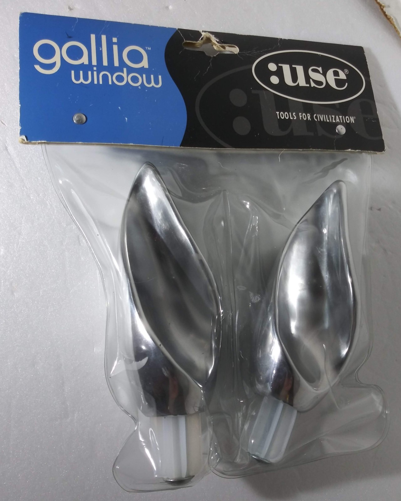 Gallia Window Polished Aluminium Silver Curtain Rod Finial 1 Pair New