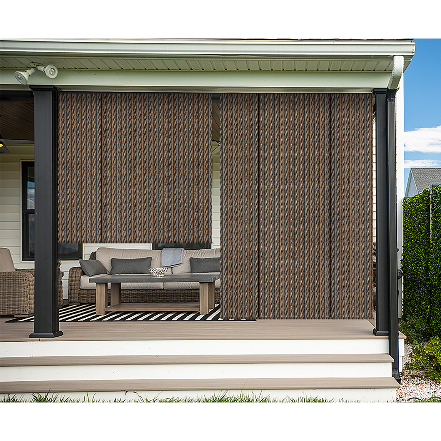 Roll Up Shade Roller Shade UV Blind Screen Patio Outdoor Deck Gazebo Porch Brown