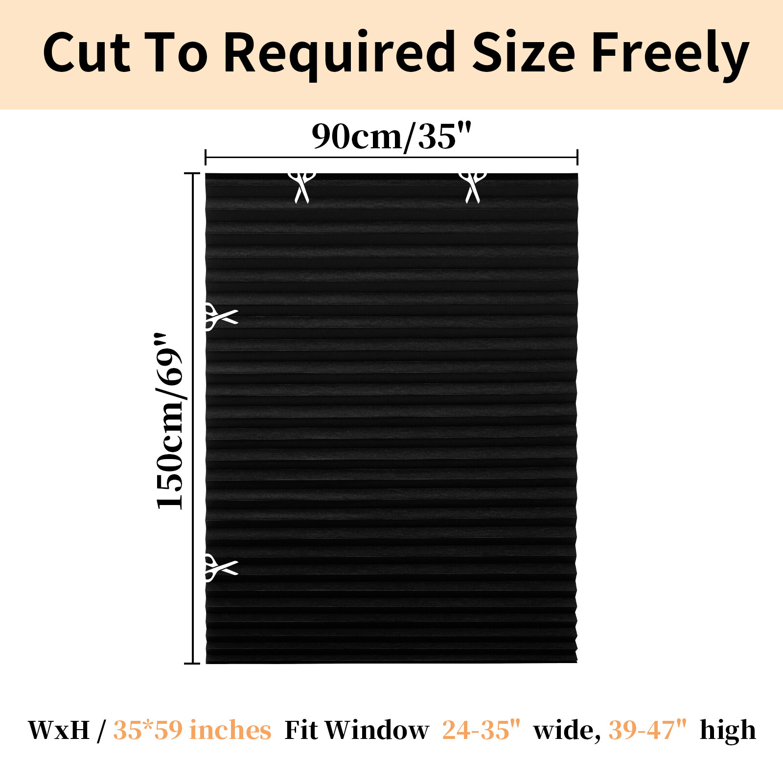 Window Shades Blinds Cordless Self Adhesive Temporary Pleated Paper Blinds Doors