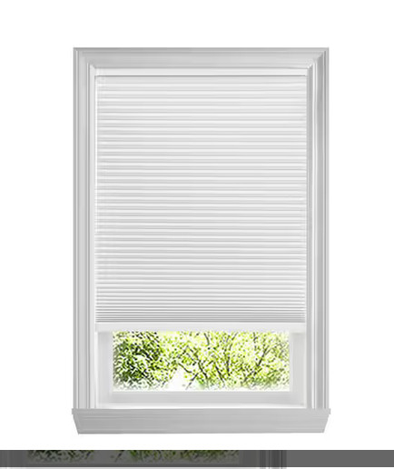White Cordless Light Filtering Cellular Shades for Windows-23 in W x 64 in L