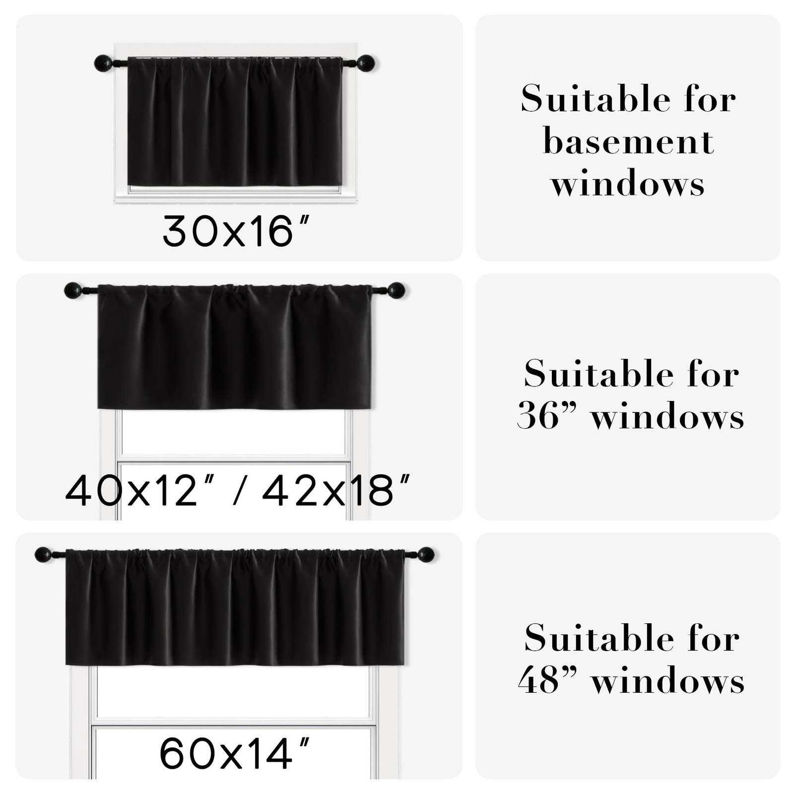 Basement Window Curtains 16 Inch Length2 Pack/wide Enough Ruffle Rod Pocket Smal
