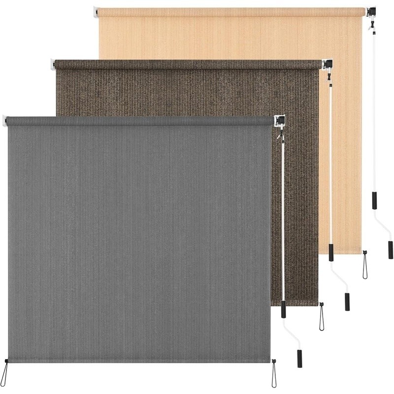 Outdoor Cordless Roller Shade UV Protection Privacy Patio Blind Durable 4×6 New