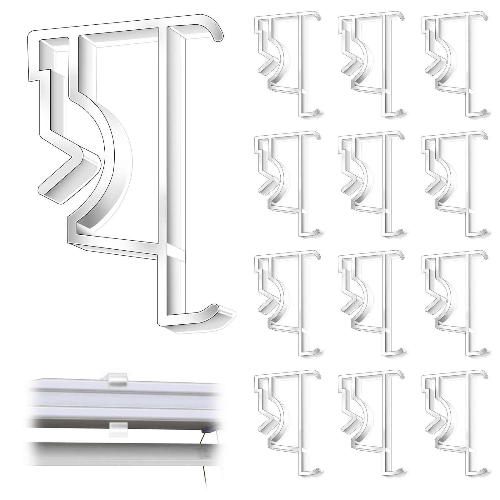 12pcs Valance Clips for Levolor Blinds,2 Inch Clear Blind Clips Plastic Hidde…