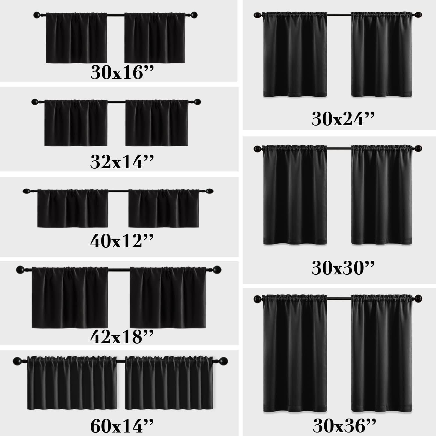 Basement Window Curtains 16 Inch Length2 Pack/wide Enough Ruffle Rod Pocket Smal
