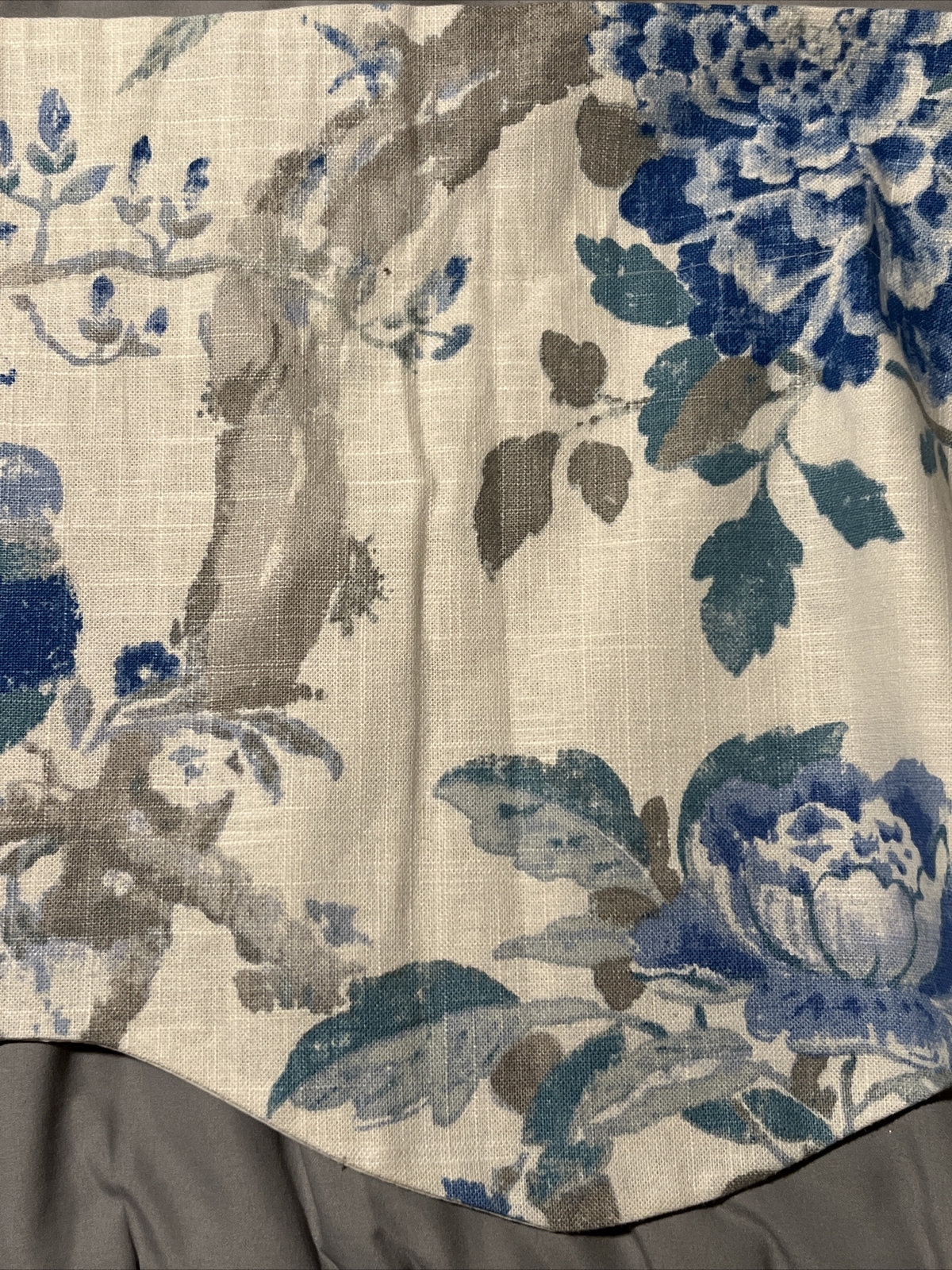 RLF Curtain Valance Home Parrot Blue Gray Cream
