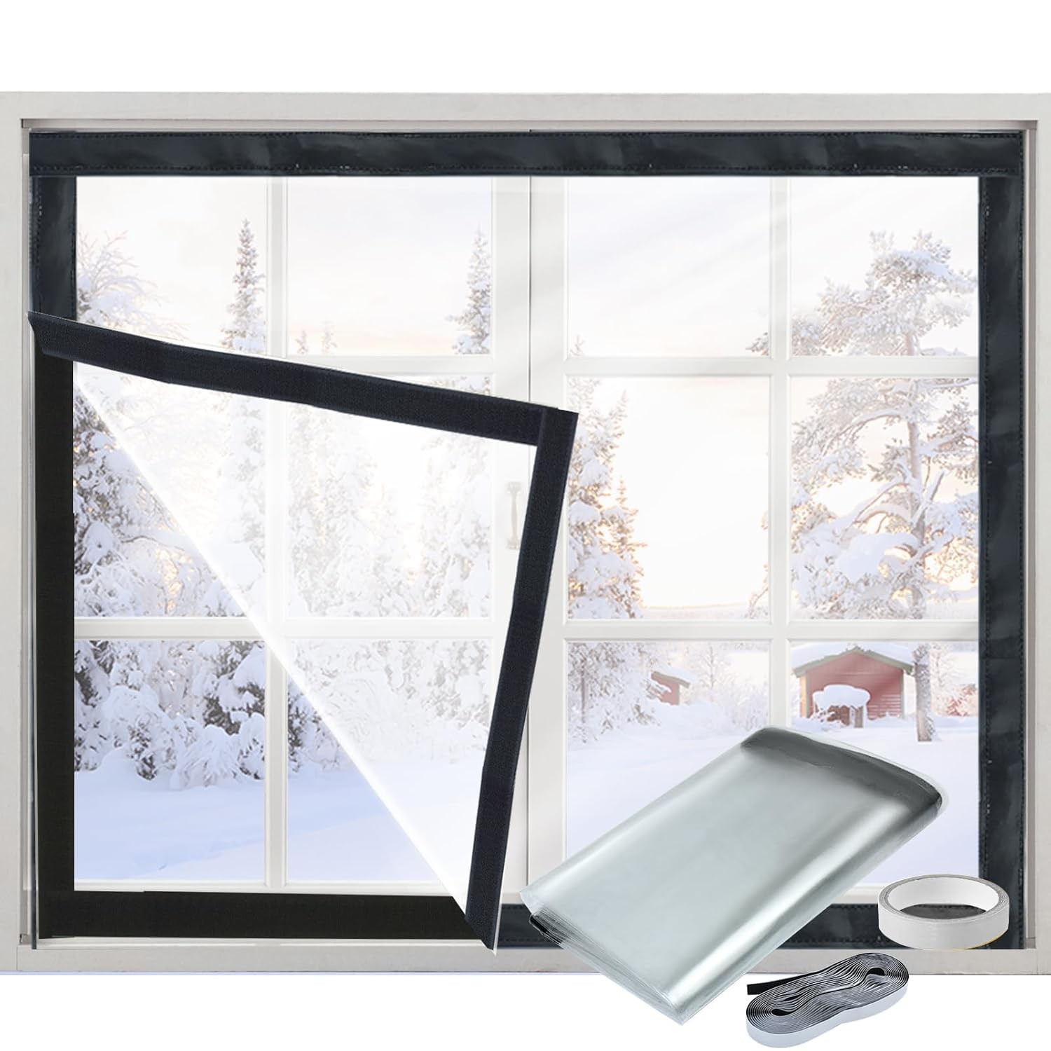 48” Adjustable Insulated Window Plastic Cover Winter Draft Stopper Sealer