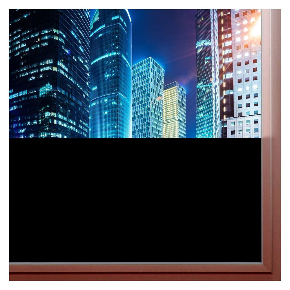 Window Film 0%VLT Home Anti-UV Heat Control Blackout Privacy Foils