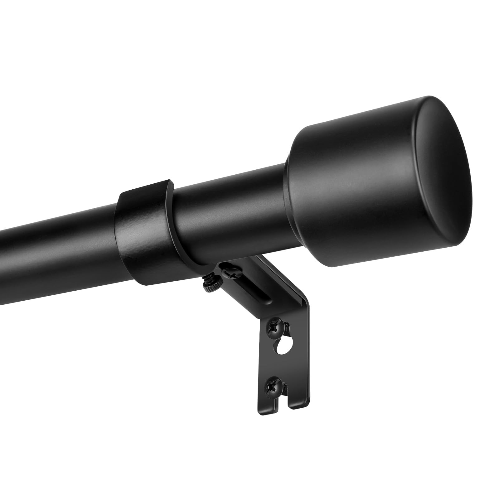 1” Diameter Matte Black Curtain Rods Itself is 30 to 90 inch, 1 Pack Fit 30-8…
